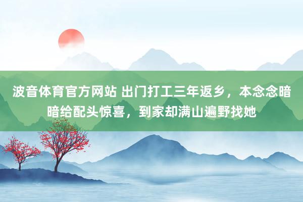 波音体育官方网站 出门打工三年返乡，本念念暗暗给配头惊喜，到家却满山遍野找她