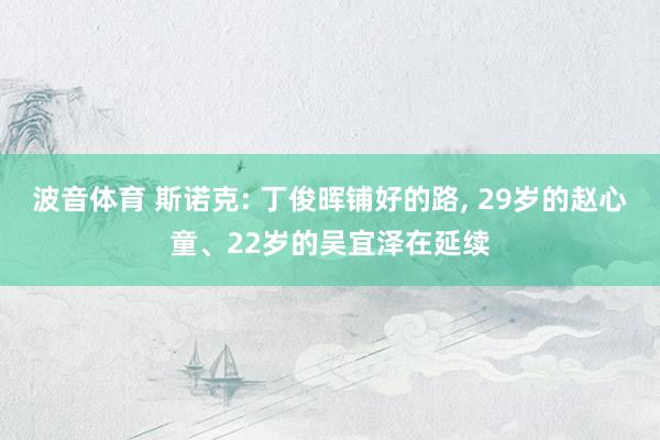 波音体育 斯诺克: 丁俊晖铺好的路， 29岁的赵心童、22岁的吴宜泽在延续