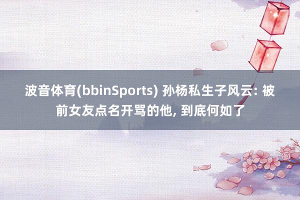 波音体育(bbinSports) 孙杨私生子风云: 被前女友点名开骂的他， 到底何如了