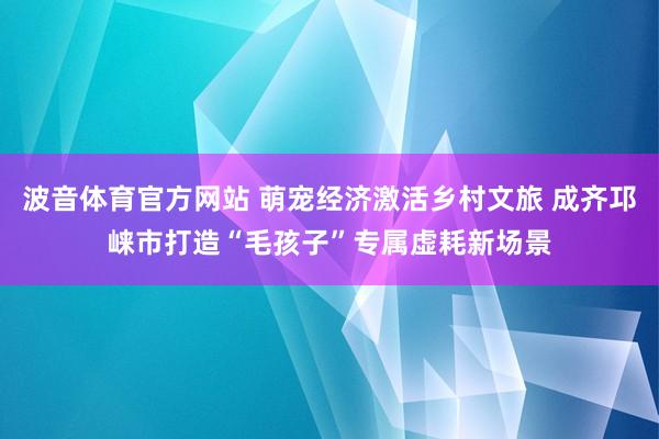 波音体育官方网站 萌宠经济激活乡村文旅 成齐邛崃市打造“毛孩子”专属虚耗新场景