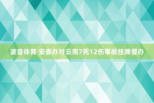 波音体育 安委办对云南7死12伤事故挂牌督办