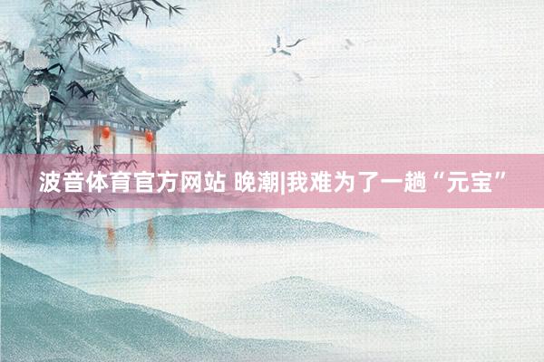 波音体育官方网站 晚潮|我难为了一趟“元宝”
