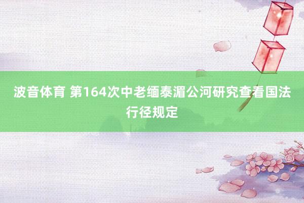 波音体育 第164次中老缅泰湄公河研究查看国法行径规定