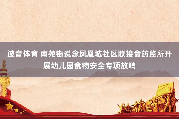 波音体育 南苑街说念凤凰城社区联接食药监所开展幼儿园食物安全专项放哨